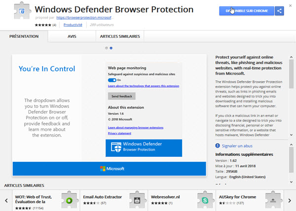 Windows Defender Browser Protection